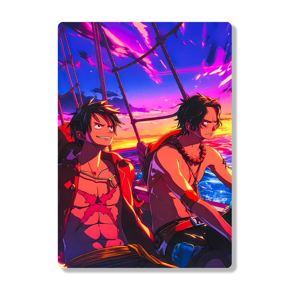 Monkey D Luffy & Portgas D Ace - Onepiece - Metal Poster - Losstail.