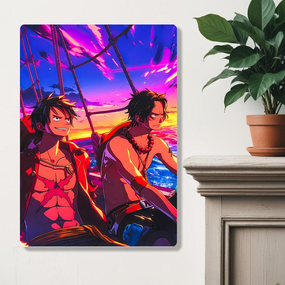 Monkey D Luffy & Portgas D Ace - Onepiece - Metal Poster - Losstail.