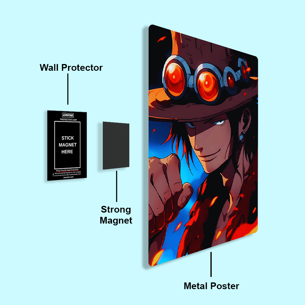 Portgas D Ace - Onepiece - Metal Poster - Losstail.