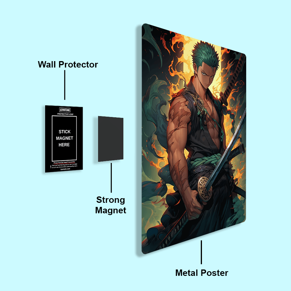 Roronoa Zoro - Onepiece - Metal Poster - Losstail.