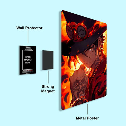 Portgas D Ace - Onepiece - Metal Poster - Losstail.