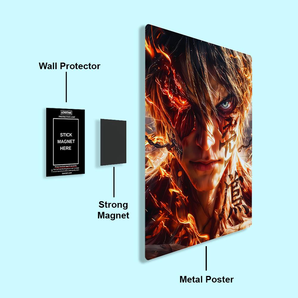 Eren Yeager - Attack On Titan - Metal Poster - Losstail