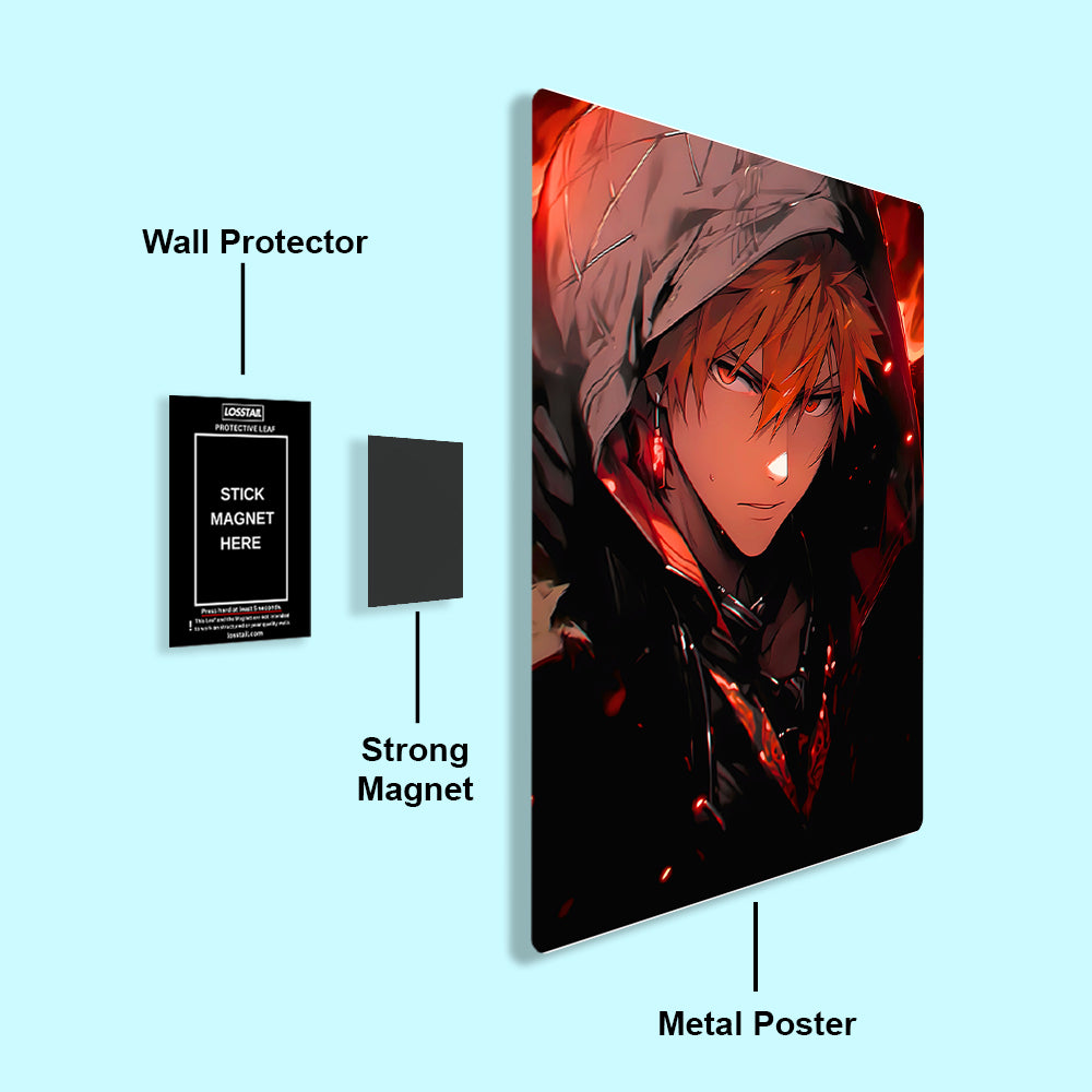 Ichigo Kurosaki - Bleach - Metal Poster - Losstail - LOSSTAIL