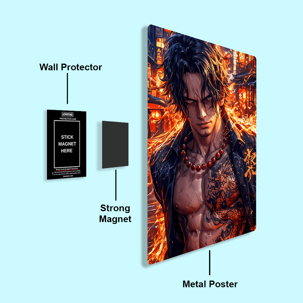 Portgas D Ace - Onepiece - Metal Poster - Losstail.