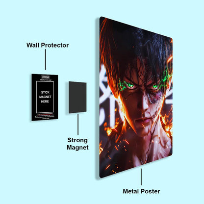 Eren Yeager - Attack On Titan - Metal Poster - Losstail