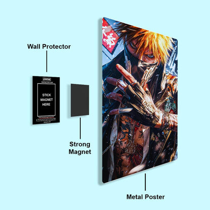 Ichigo Kurosaki - Bleach - Metal Poster - Losstail - LOSSTAIL