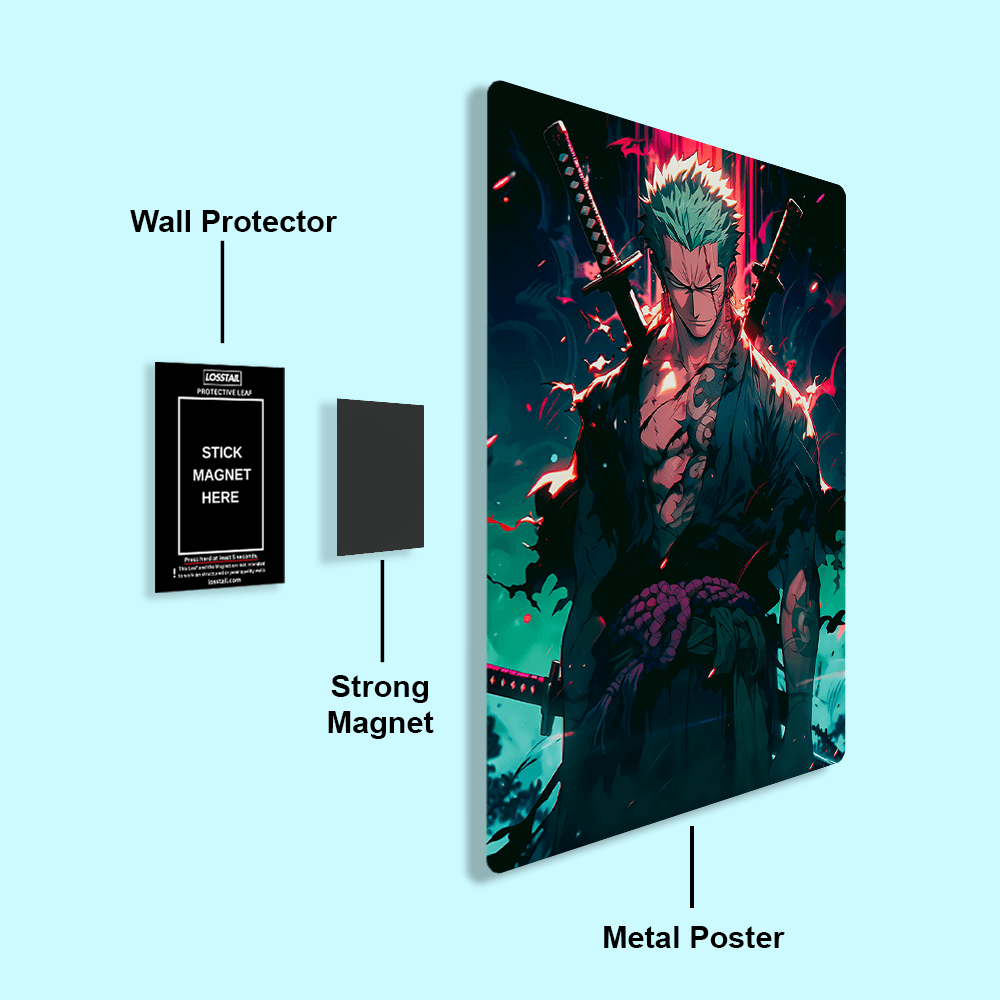 Roronoa Zoro - Onepiece - Metal Poster - Losstail.