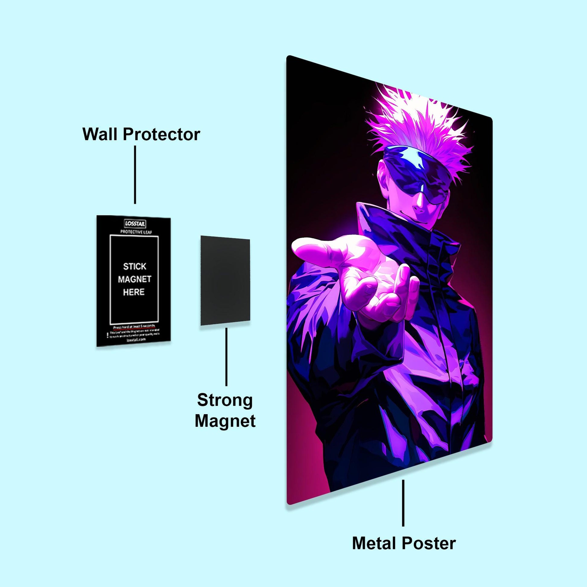 Satoru Gojo - Jujutsu Kaisen - Metal Poster - Losstail - LOSSTAIL