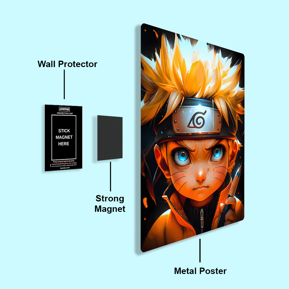 Kid Naruto - Naruto - Metal Poster - Losstail.