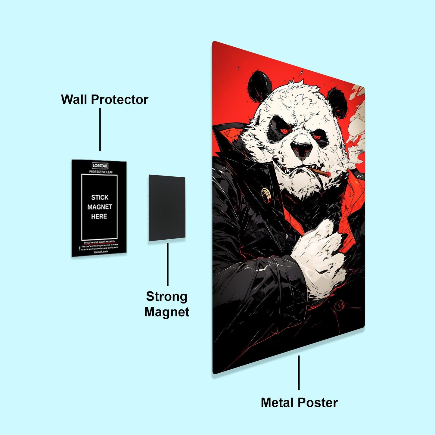 Panda - Jujutsu Kaisen - Metal Poster - Losstail - LOSSTAIL