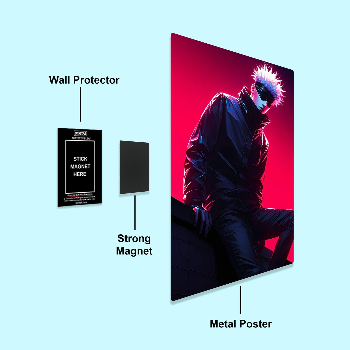 Satoru Gojo - Jujutsu Kaisen - Metal Poster - Losstail - LOSSTAIL