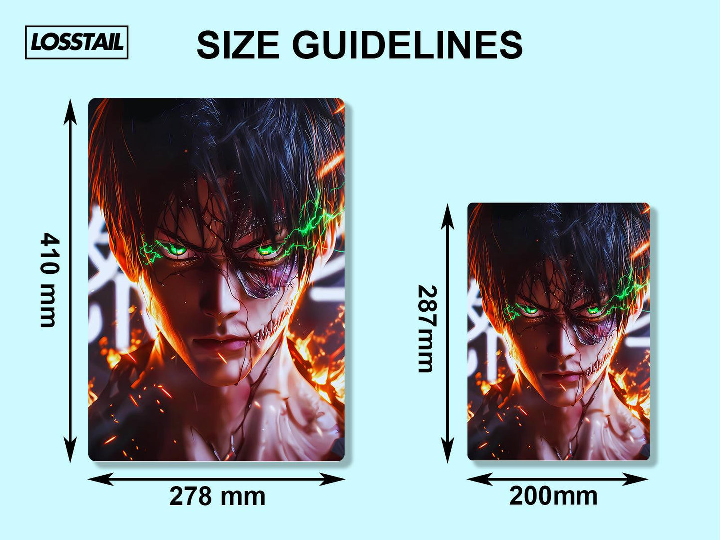 Eren Yeager - Attack On Titan - Metal Poster - Losstail