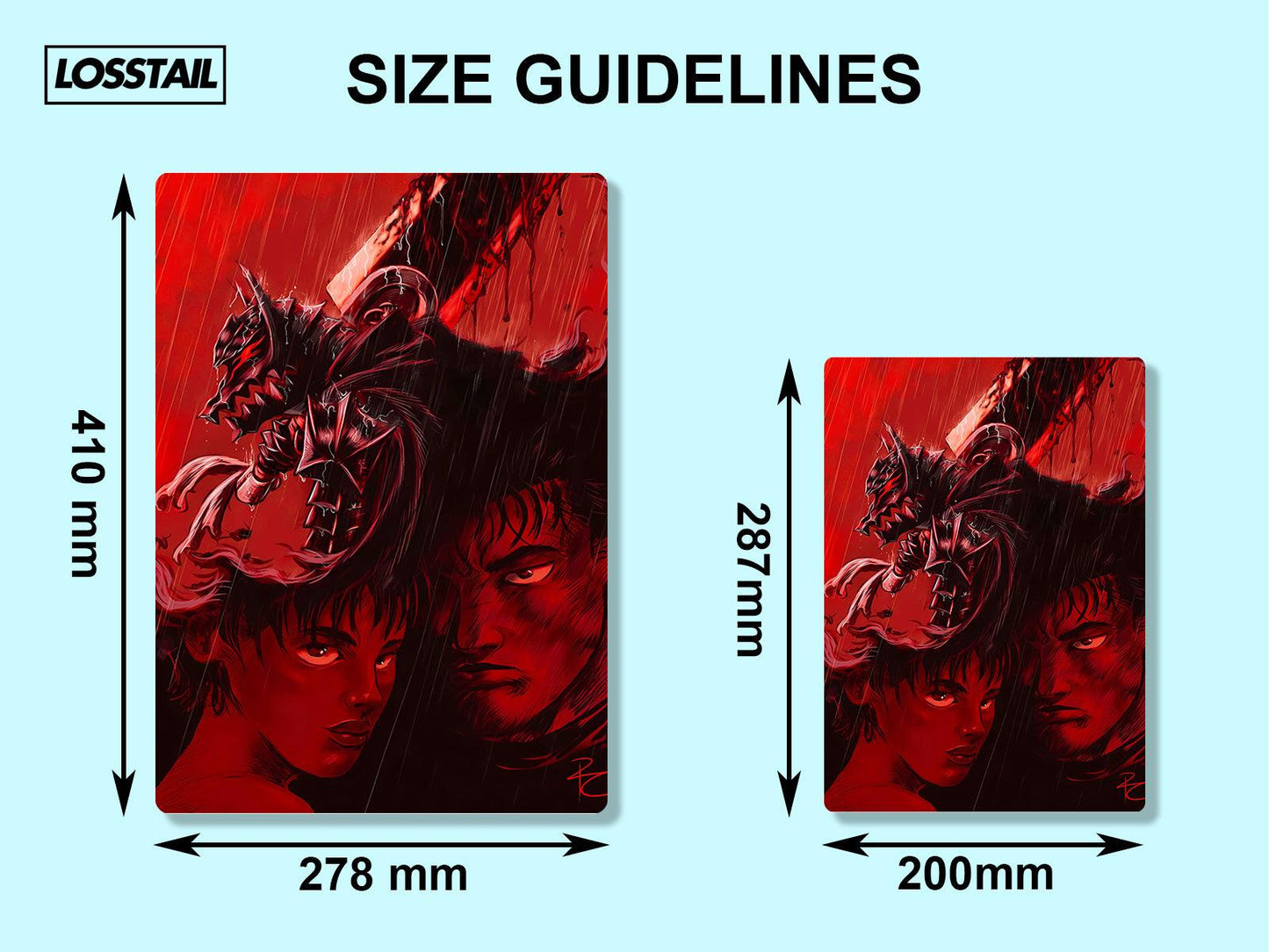 Guts & Casca - Berserk - Metal Poster - Losstail