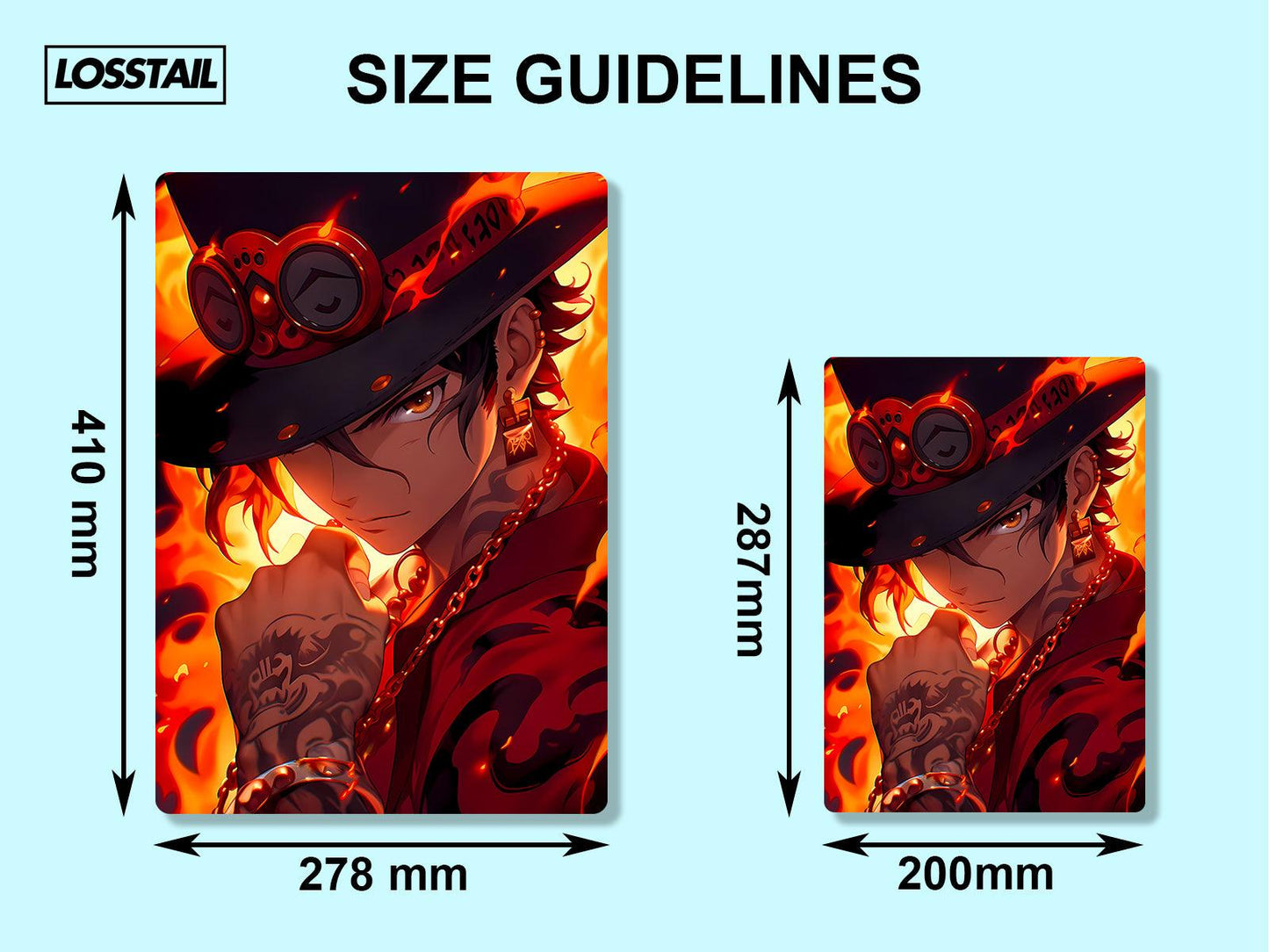 Portgas D Ace - Onepiece - Metal Poster - Losstail.