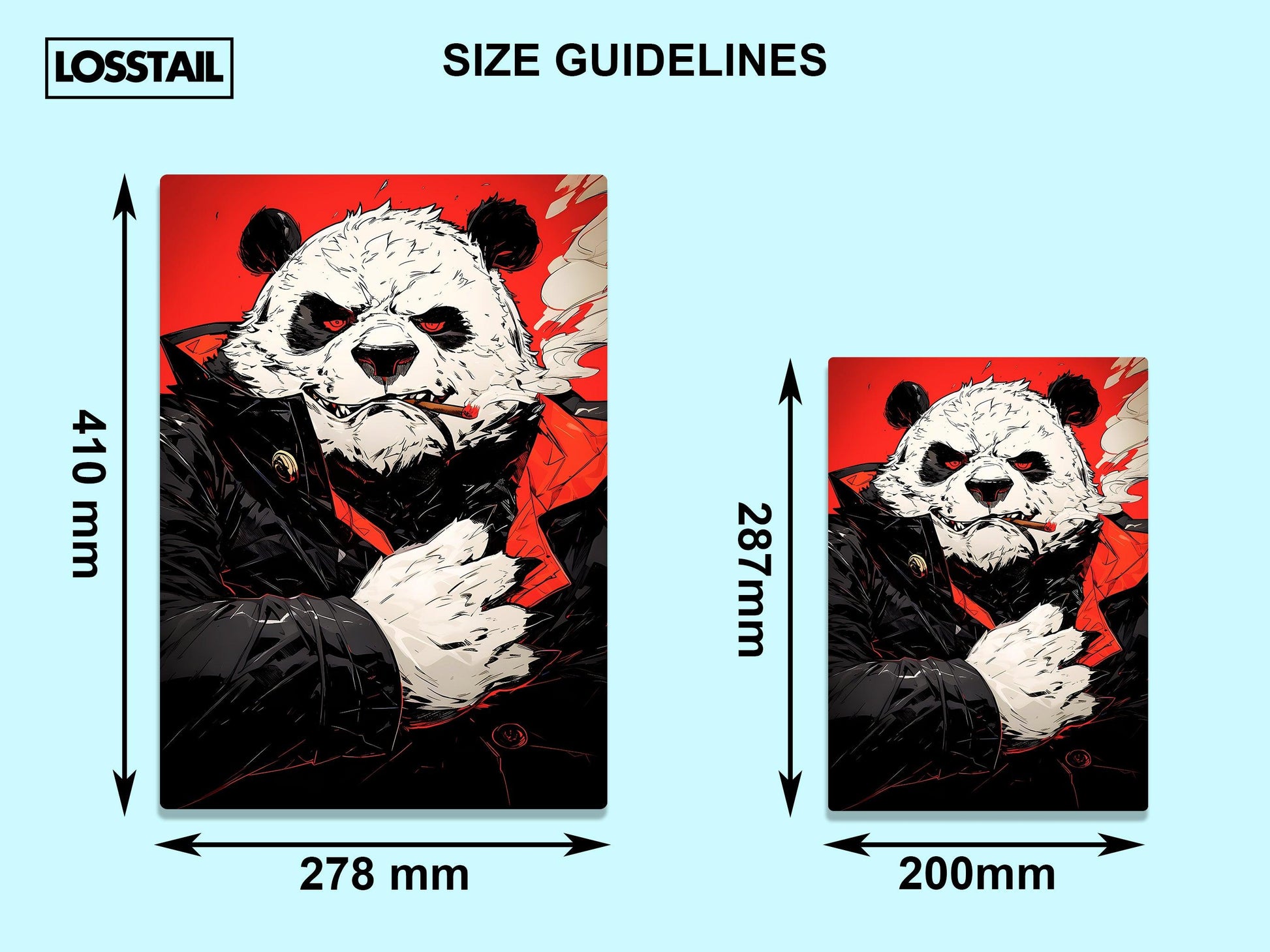 Panda - Jujutsu Kaisen - Metal Poster - Losstail - LOSSTAIL