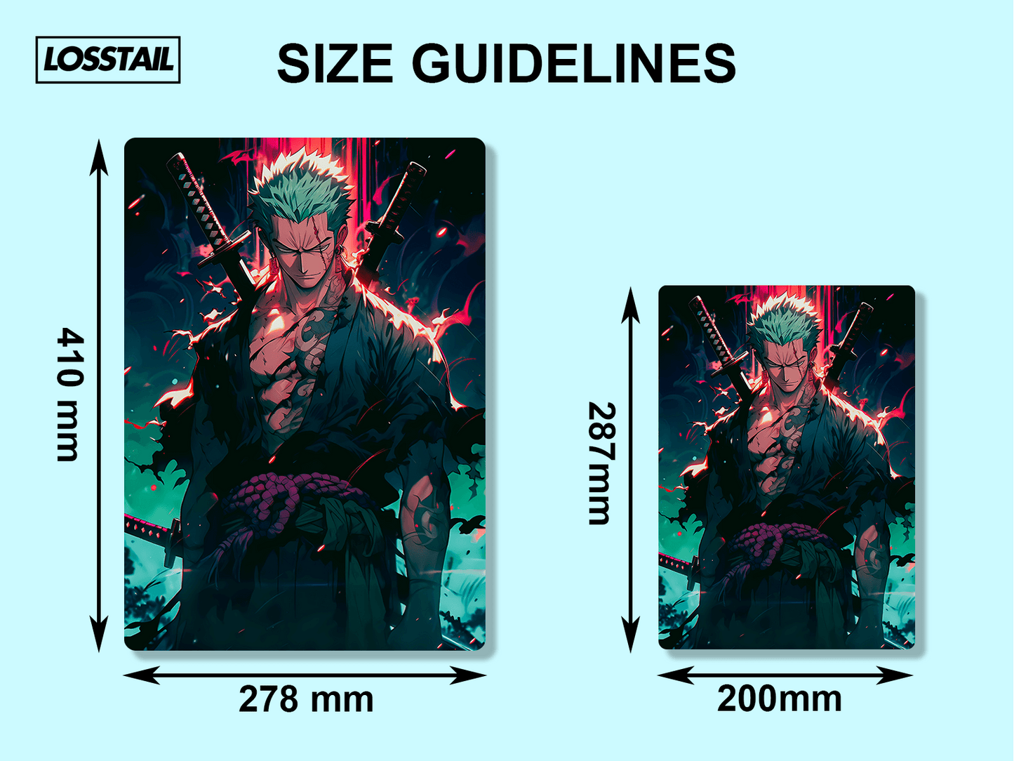 Roronoa Zoro - Onepiece - Metal Poster - Losstail.