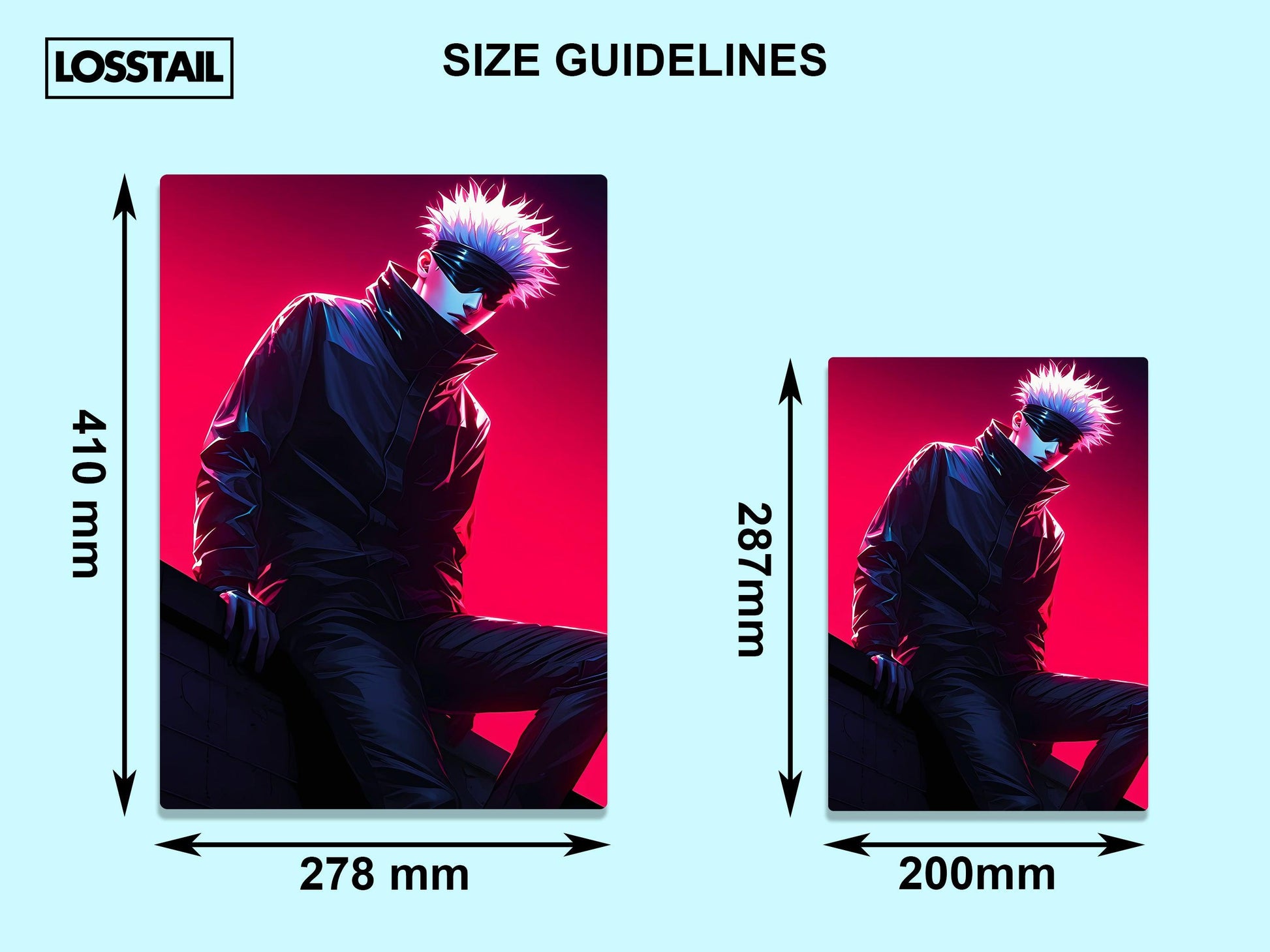 Satoru Gojo - Jujutsu Kaisen - Metal Poster - Losstail - LOSSTAIL