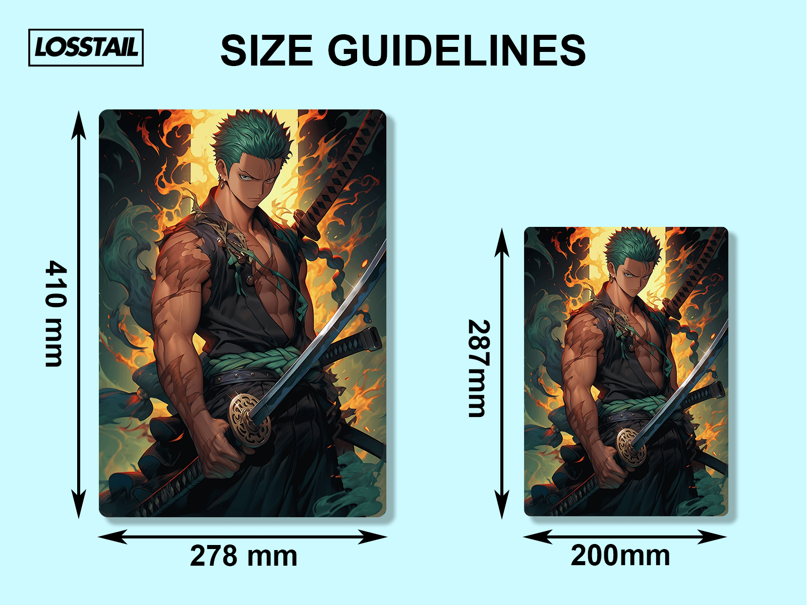 Roronoa Zoro - Onepiece - Metal Poster - Losstail.