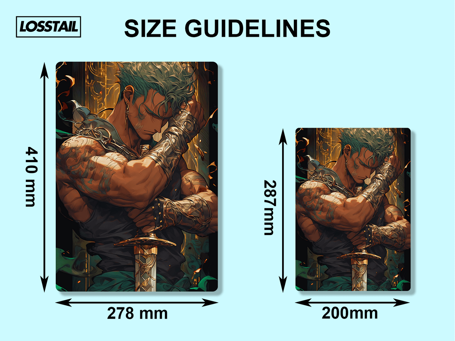 Roronoa Zoro - Onepiece - Metal Poster - Losstail.